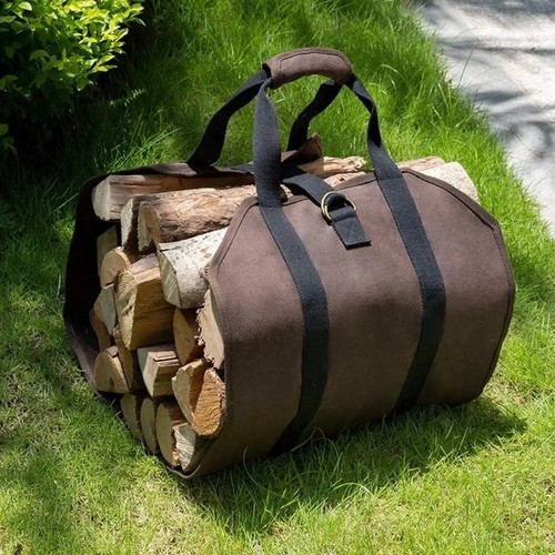 Firewood carrier bag canvas - firewood,