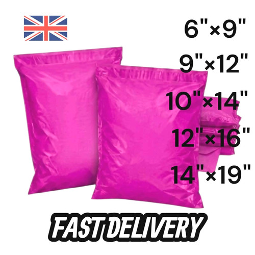 Pink mailing bags strong poly - bags,