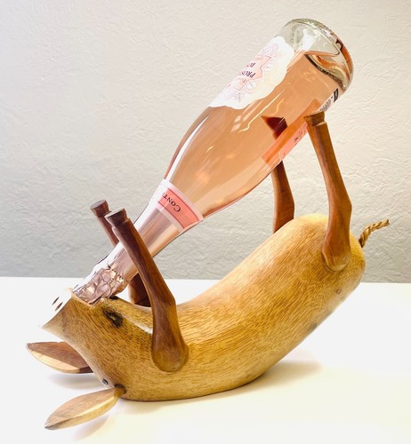 Wine bottle holder - wine, pig
