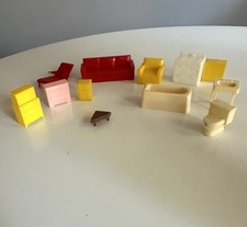 Lot Of Vintage 1950’s Dollhouse Furniture Marx Dollhouse Miniatures 12 Piece