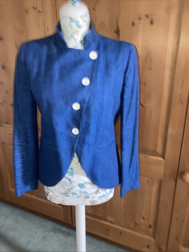 Blue linen moloh fitted - fitted, jacket