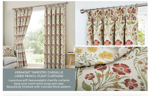 Tapestry style curtains - tapestry, lined