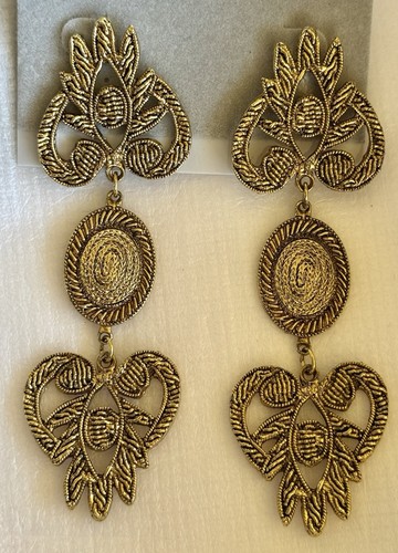 Vintage 80s gold tone - tone, dangle