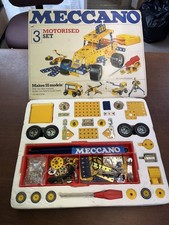 Vintage Meccano Motorised  Set 3, 1978, 100% Complete in Box with Manuals