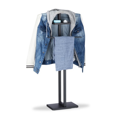 Black clothes valet stand
