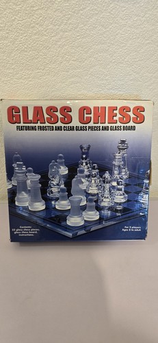 Glass chess set frosted - set,