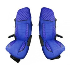 2x Deluxe Blue Eco Leather
