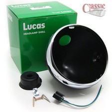 Lucas 7 Inch Headlamp Shell Black  LU5411506UB Custom Motorcycle 
