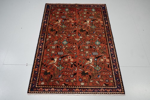 Vintage handmade wool rug - rug, tree