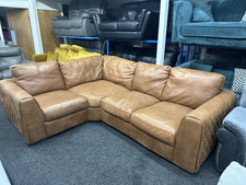 SOFOLOGY NEW / EX DISPLAY TAN BROWN LEATHER CORNER GROUP SOFA RRP £4195