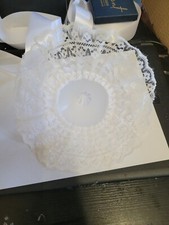 1x Lace bouquet holder, 17.5 cm. White.