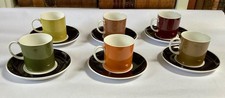 Set Of 6 Vintage Susie Cooper Coffee Cup & Saucer Set