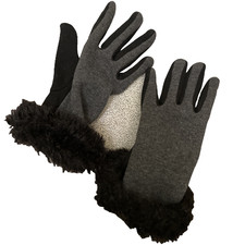 Vintage y2k Faux fur grey gloves| SKU 1147