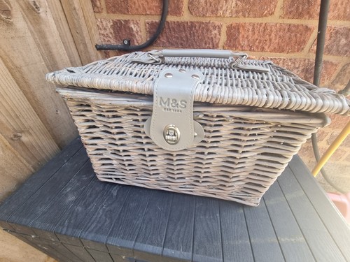 Grey wicker hammer basket - grey,