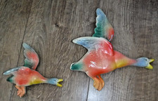 Set Of 2 Flying Ducks Plaster