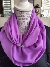 Moira C Scarflace With Silver Magnetic Fastening Plain Pinky/Lilac Lustre 