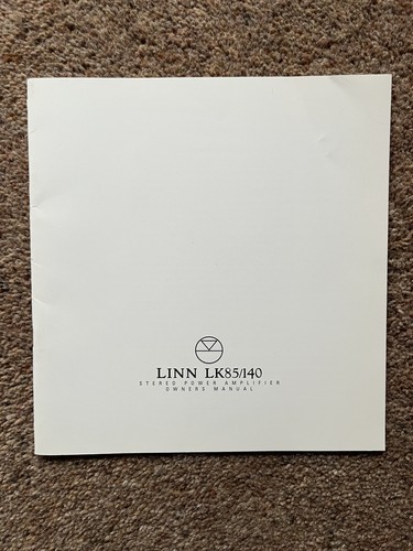 Original linn owner manual - linn, owner’s