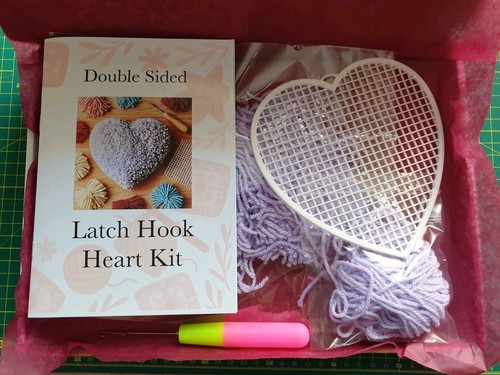 Latch hook heart kit - kit, double