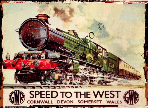 Large gwr railway metal wall - gwr,