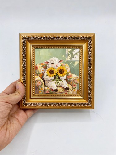 White lamb sunflowers floral - white,