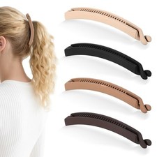 4 PCS Large Banana Clips For Hair, 11CM Decorative Banana Hair Clips for Women,