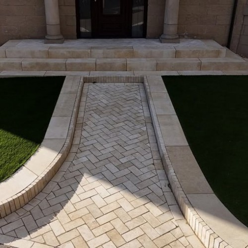 Sahara beige limestone cobbles - sahara,
