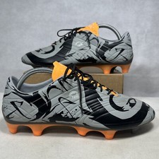 Pelé Sports Love, Honour, Play Football Boots FG Grey/Orange Size UK 8.5 EU 43