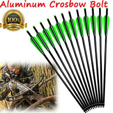 18/20"in Aluminum Crossbow Bolts Hunting Arrow Changeable Tip Half Moon Nock 12X