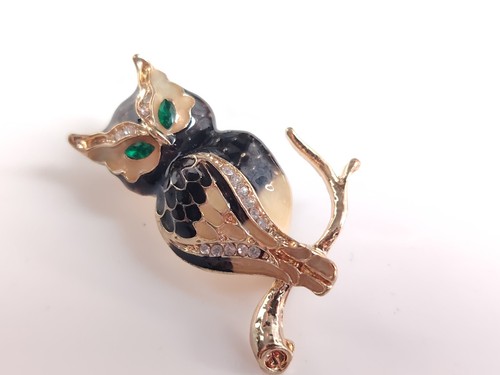 Retro vintage owl brooch green - brooch,