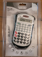 TEXET Albert2 Scientific Solar Calculator Plus Free Geometry Set New Sealed 