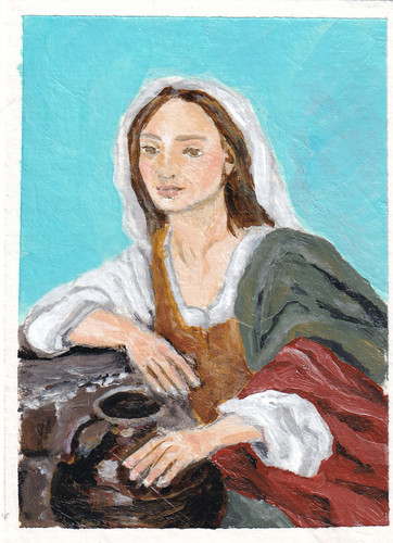 Aceo original portrait acrylic - aceo,