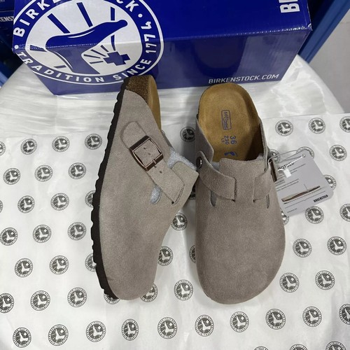 Boston suede leather clog - leather,