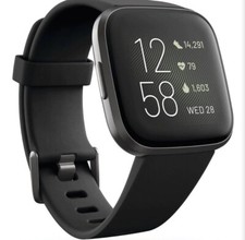 Fitbit Versa 2 Activity Tracker Health Fitness Smartwatch (Black / Carbon) used