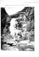 Old 1882 Engineering Photograph Rohrbach Fall Bridge St. Gothard Rail Victorian