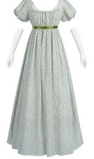 CR ROLECOS Regency Dress Women Long Floral Empire Waist Tea Party Cosplay L