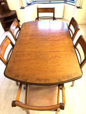 Classic Walnut Extending Dining Table And 6 Matching Chairs (Used)