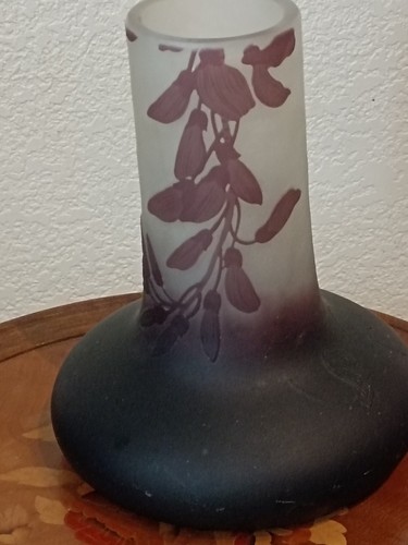 Frosted vase emile galle - , nancy