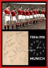 MANCHESTER UNITED FC BUSBY BABES 1958 BUSBY EDWARDS BYRNE SIGNED PRE-PRINT x 14