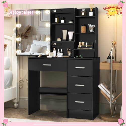 Black dressing table - black, set