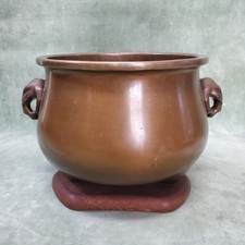 Japanese Tetsubin Chagama Copper Hibachi Brazier Beast Handle Kettle Irori 