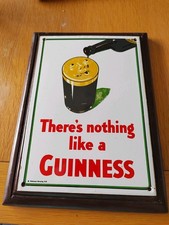 Original Enamel Guinness Sign ' There's nothing like a Guinness' 25.5 X 17.5cm