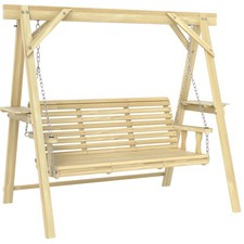 Three-Seater Wooden Swing