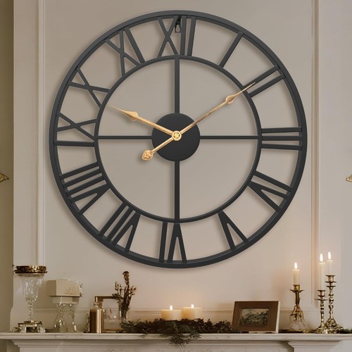 Large wall clock 75cm black - wall,