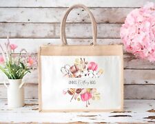 personalised tote bag, Jute Bag,  43x34cm with Pocket Storage, knitting bag