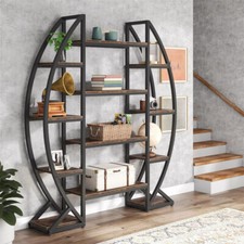 5Tier Plant Stand Half-Moon Shaped Metal Bookcase Large Storage Rack Flower Rack