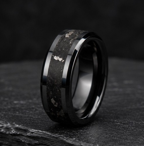 Black ceramic ring 8mm - ceramic,