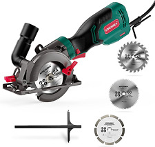 Circular Saw 3500RPM Mini Electric Compact Ergonomic 750W 230V with 3 Blades