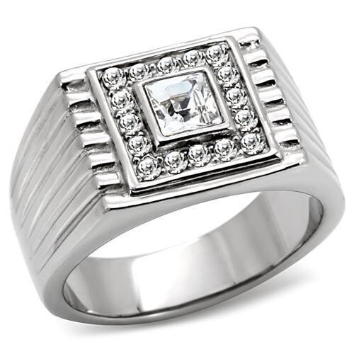 Mens silver signet ring square