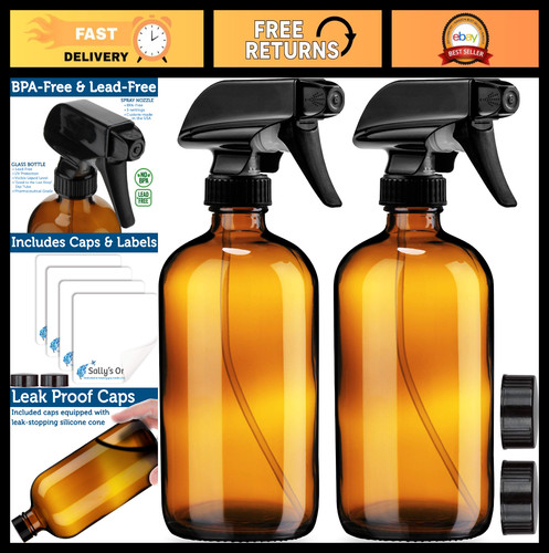 Large 16oz amber glass - 16oz,