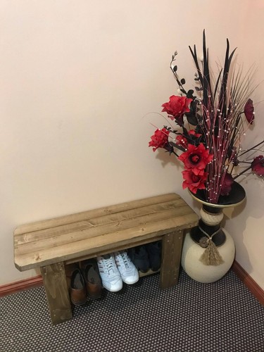 Rustic handmade wooden bench - wooden,